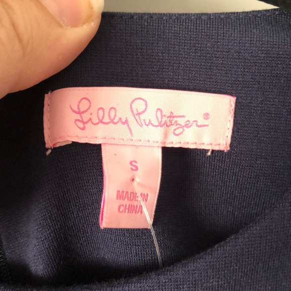 ⭕️ PRICE FIRM Lilly Pulitzer Navy and White Allaire Sheath Dress Size Small - Picture 3 of 6